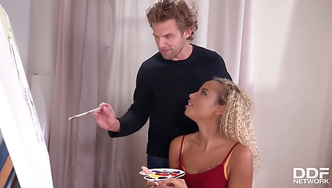 Sexy blonde girl take carrier fuck