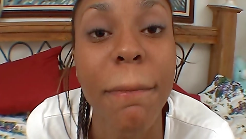 Masage with a sexy brunette hair